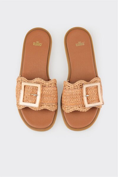 Elle Shoes Naturel Kadın Terlik