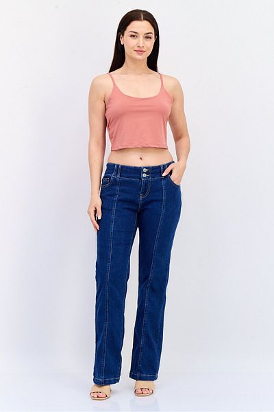Don't Call Me Jennyfer Women Bootcut Fit Washed Stretchable Denim, Blue