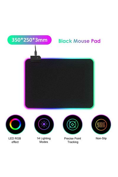 fun zone LEDs RGB Mouse Pad 14 Lighting Modes Gaming Extra Large Soft Extended Non Slip Mousepad For Computer
