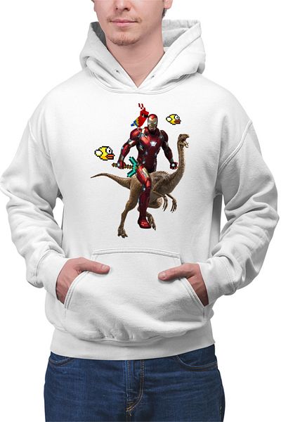 OEM Men's Hoodie Ironman Minecraft Floppy Bird Parrot Jurrasic Park