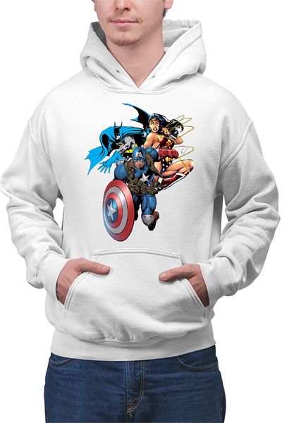 OEM Men's Hoodie Captain America Wonder Woman Batman Batmobile