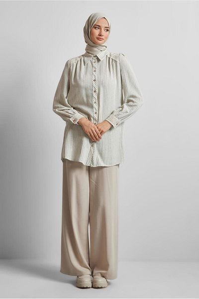 Alvina Striped Linen Tunic 45657