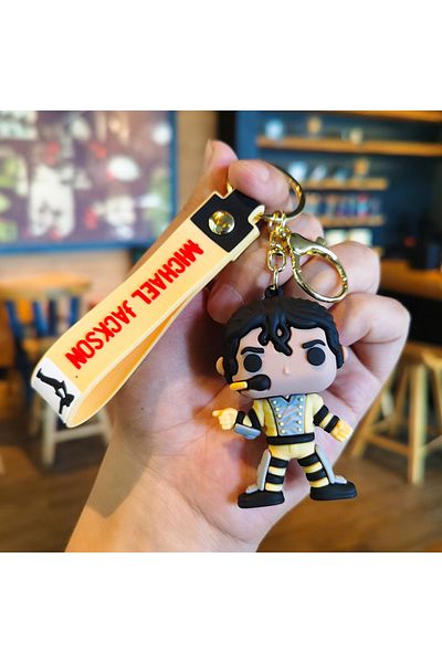 Choice 6 cm D Michael Jackson Keychain Music Idol Doll Machine Key Chain