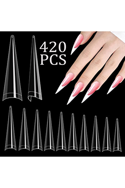Choice رمادي 20/100/200/400/1000 قطعة XL أطراف أظافر ستيليتو نصف غطاء أطراف أ...