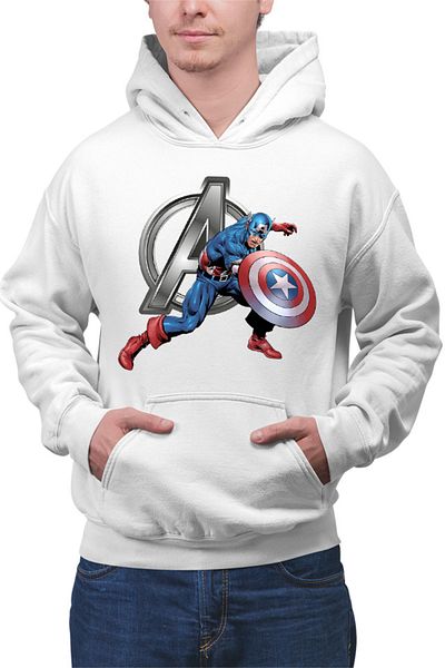 OEM Men's Hoodie Captain America Avengers Logo Marvel Universe