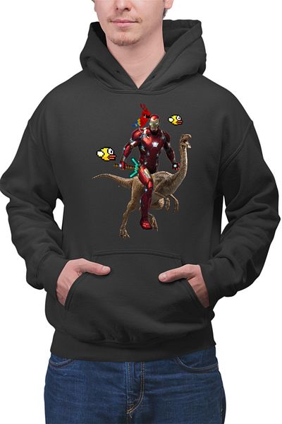 OEM Men's Hoodie Ironman Minecraft Floppy Bird Parrot Jurrasic Park