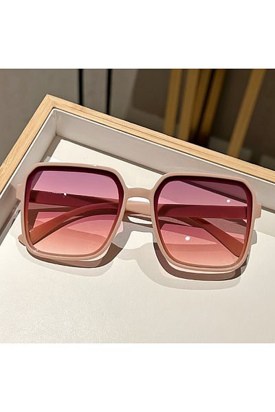 Choice pink Extra Large Fashionable Fashion Sunglasses for Women with Square Plastic Decorative Glasses for