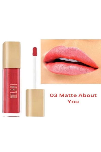 MILANI Amore Matte Lip Crème 03 Matte About You 6g – Long-Lasting Full Coverage Matte Lipstick