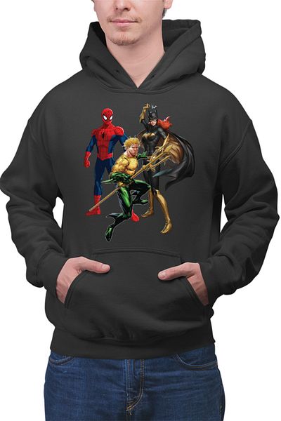 OEM Men's Hoodie Aquaman Batwoman Spiderman Superhero Trident