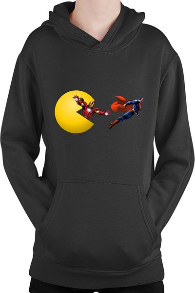 OEM Kids Hoodie Pac Man Iron Man Eat Superman Run Heroes Powers