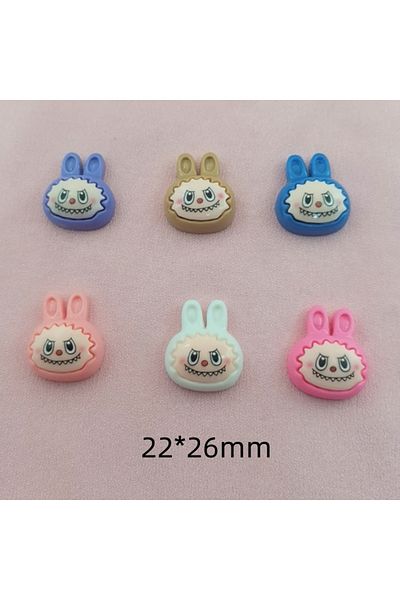 Choice 7 10pcs resin cartoon rabbit head pendant, DIY jewelry making earrings necklace keychain accessories