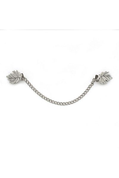 Choice 01 Vintage Flower Chain Cardigan Clip Retro Tassel Buckles Cloak Shirt Collar Brooch Pin for Men Wom