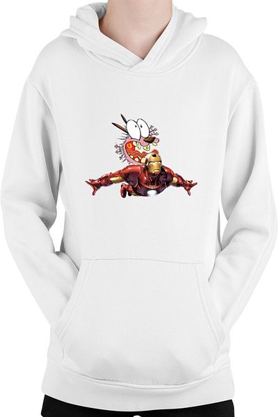 OEM Kids Hoodie Ironman Courage Scared Fly Superhero Cartoon