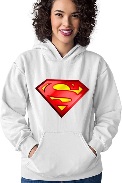 OEM Women's Hoodie Superman Logo Clark Kent Comic Book Jerry Siegel