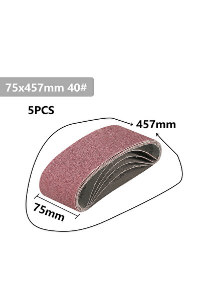 choice2 5 قطع من أحزمة الصنفرة CMCP 75x457 مم، حبيبات 40، مجموعة من 5 قطع من ...