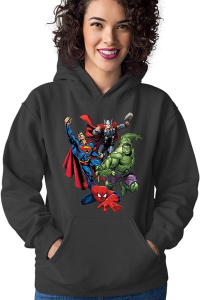 OEM Hanorac Femei Superman Hulk Spiderman Thor Avangers Total Action