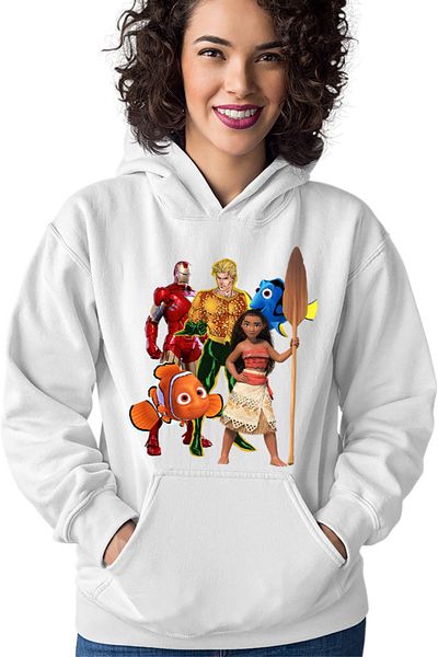 OEM Women's Hoodie Aquaman Ocean Moana Nemo Ironman Find Peace
