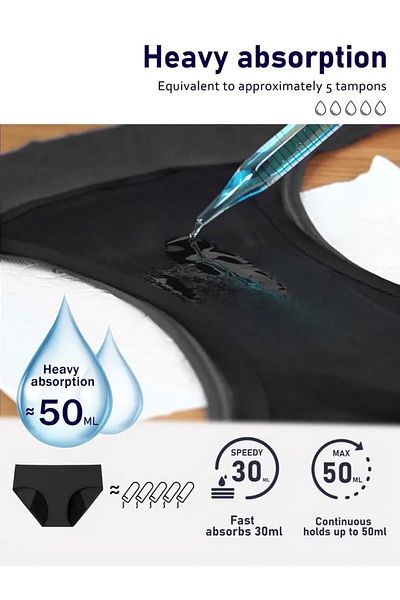 OEM Chiloti Menstruali Reutilizabili, 6 straturi, Masura M, 95% Bumbac, 5% Elastan