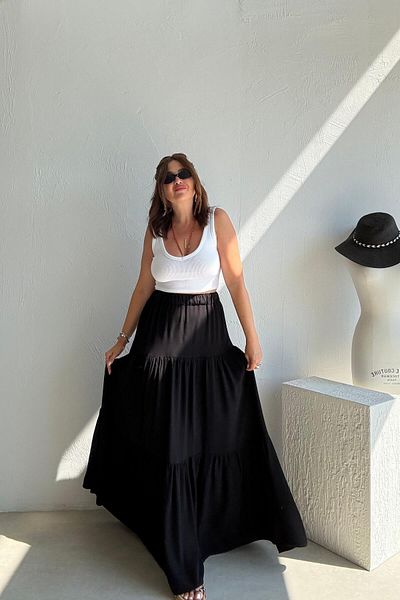 ELVAN TOLON Black Maxi Skirt