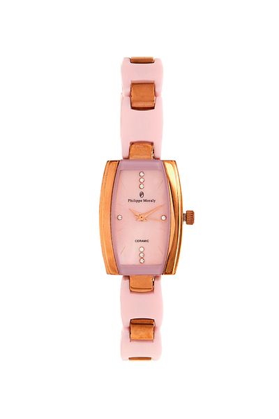 Philippe Moraly Women Water Resistant Ceramic Analog Wrist Watch M1122RPPP