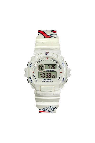 Fila ساعة رقمية للأطفال للجنسين، أبيض 38-191-101، 40 مم