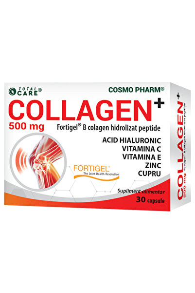 Cosmopharm COLLAGEN+ 500 mg - Fortigel - Colagen Hidrolizat Peptide din sursă...