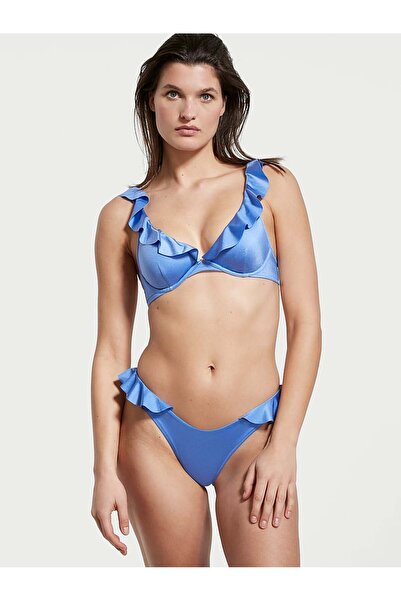 Victoria's Secret Fırfırlı Derin Dekolteli Bikini Üstü