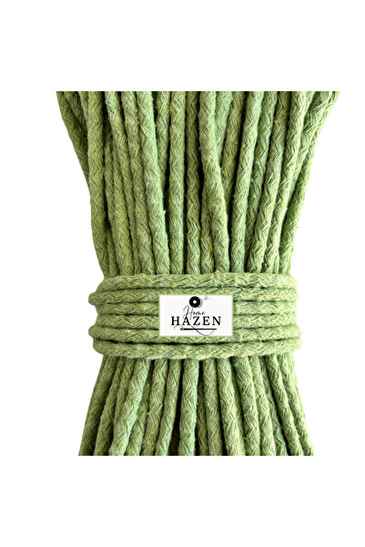 Hazen Home Κορδόνι Βαμβακερό 4-5 Μm 500 γραμμάρια / 45-50 Μ για την κατασκευή καλαθιών, σουπλά, τσάντες - Πράσινο φιστίκι