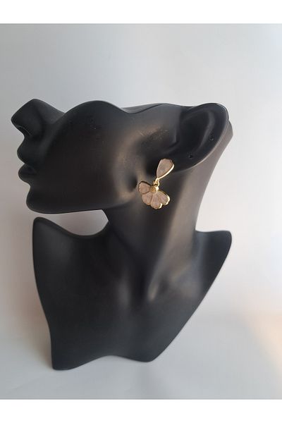 BHR AKSESUAR Gold Dangle Flower Earrings