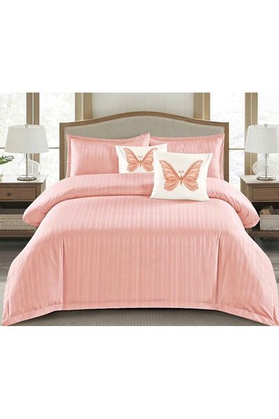OEM Double Bed Sheet, Spring, Damask, 2 Persons, 6 Items, 180x200cm, White-Coral