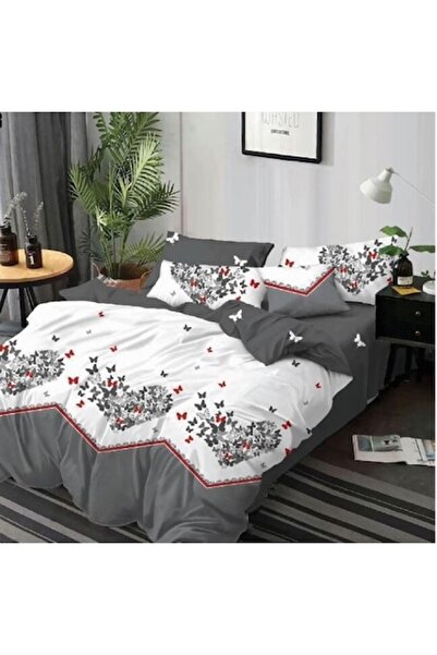 OEM Double Bedding Set, 6 Pieces, 245x250 cm, Multicolor, Butterfly Print