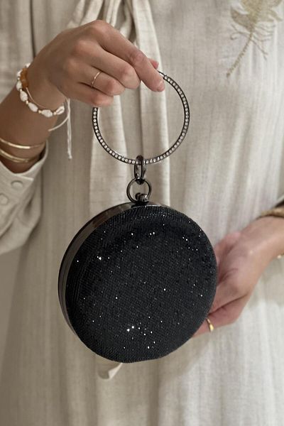 Mahal Round Hand Bracelet Stone Evening Dress Bag