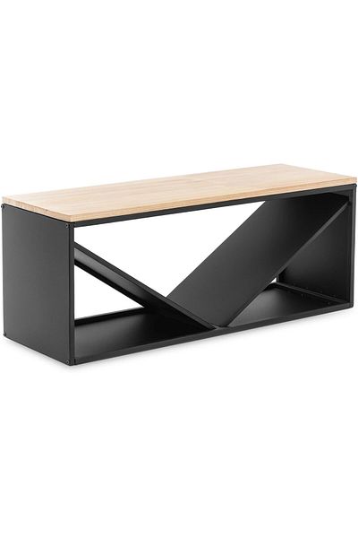 Hillvert Suport pentru lemne de foc cu banchetă 104 x 35 x 41 cm