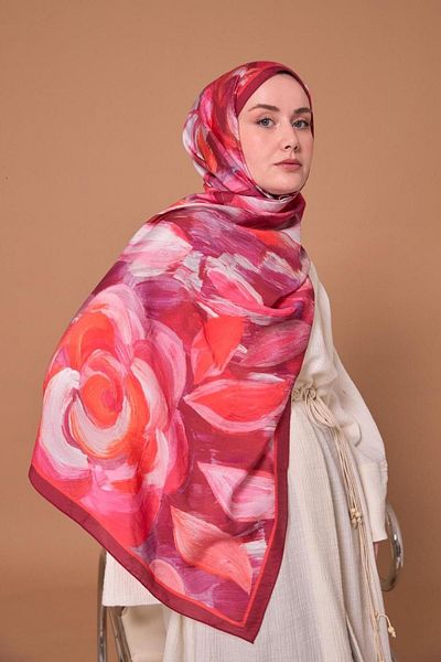 Mahal Silkhome Rose Pattern Mayda Shawl