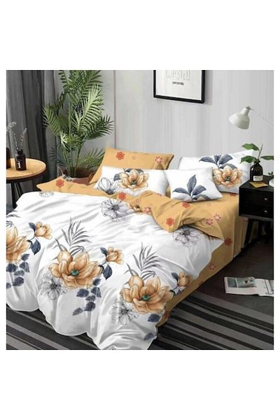OEM Double Bed Linen Set, 6 Pieces, 2 Persons, 245x250 cm, Water Lily Print, Multicolor