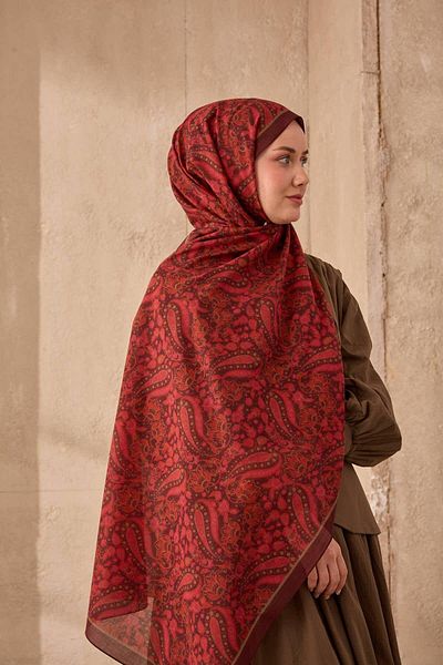 Mahal Silkhome Stripe Edge Shawl Patterned Nariya Shawl