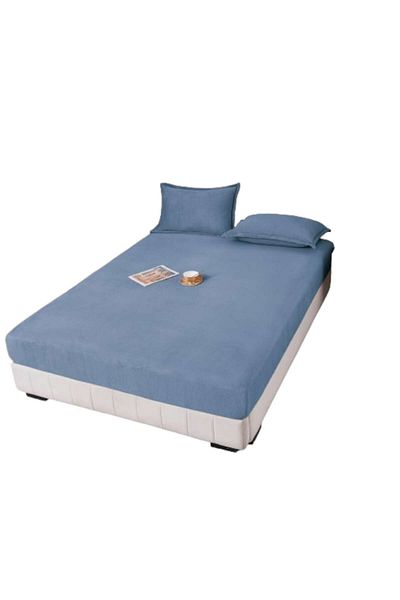 OEM Husa si 2 fete perna, Cocolino, 3 Piese, 160x200cm, Albastru