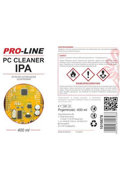 PROLINE PC CLEANER IPA płyn do czyszczenia elektroniki PRO-LINE spray 400ml