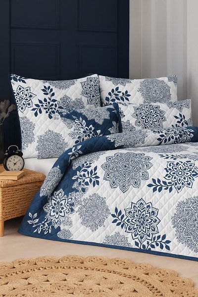 Mislina Home Sardinia Dublu Matlasat Umplut Pique 4 Sezoane Baklava Dsn | Cadou husă de pernă |   200x230 cm