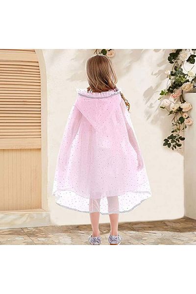 Tyidalin princess cape, polyester/tulle, pink, 128-134