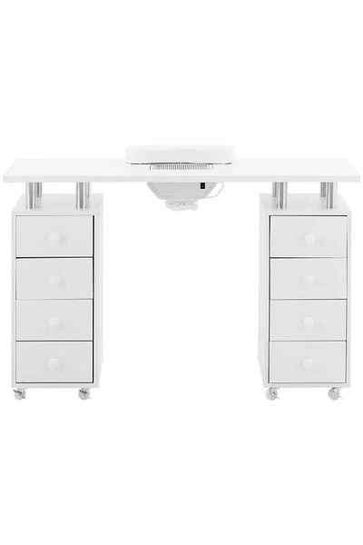 Physa Biurko kosmetyczne do manicure z pochłaniaczem 8 szuflad 119 x 45 x 77 cm