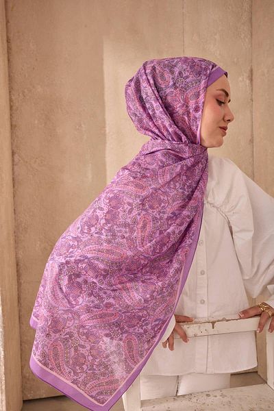 Mahal Silkhome Stripe Edge Shawl Patterned Nariya Shawl