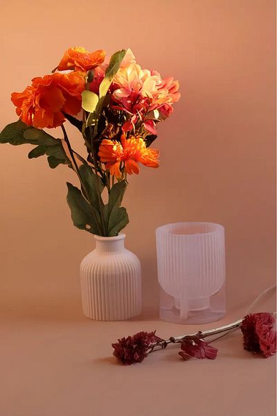Elif Hobi 1 Piece Pampas Vase Silicone Mold / Striped Vase Silicone Mold