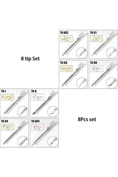 Choice TS tip 8Pcs set Pine64 ts101 ts100 Soldering Iron Tips Pinecil V2 V1 R...