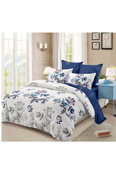 OEM Double Bed Linen Set 2 Faces, Floral Print, 6 Pieces, 2 Persons, 180x200c...