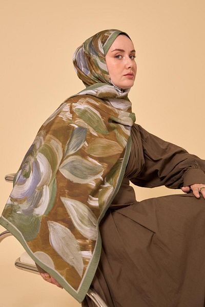 Mahal Silkhome Rose Pattern Mayda Shawl