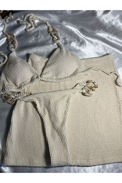 Chic clutch boutique 3 pieces elegant swuimsuit, white and cream