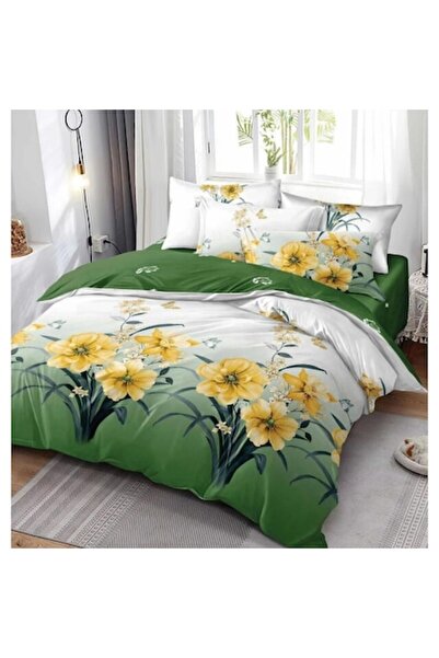 OEM Double Bed Sheet, 6 Pieces, 2 Persons, 245x250 cm, Yellow Floral Print, M...