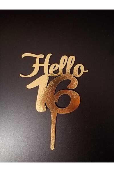 OEM Topper pentru tort cu mesajul "Hello 16"