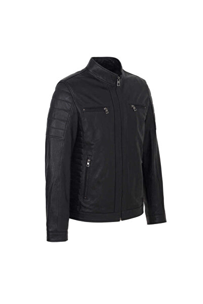 Tergan Siyah Hakiki Deri Erkek Hakiki Deri Mont - E23KDM310544-Q4O